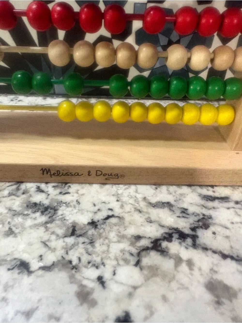 Melissa & Doug Wooden Counting Abacus in Red, Blue, Green, Yellow, Natural